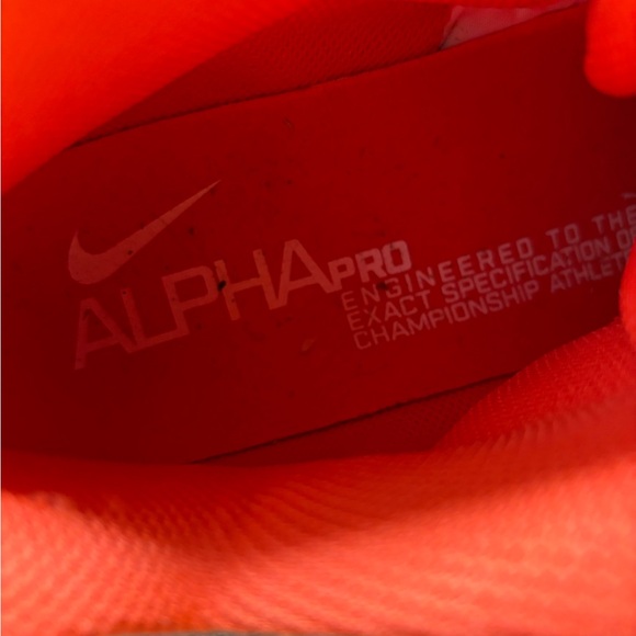 Nike Alpha Pro Football Cleats Men's Sz 15White/orange 599025-181 shoes*READ* - Picture 6 of 13